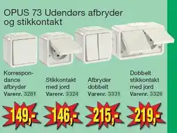Harald Nyborg OPUS 73 Udendørs afbryder og stikkontakt tilbud