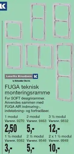 Harald Nyborg FUGA teknisk monteringsramme tilbud