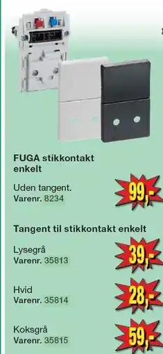 Harald Nyborg FUGA stikkontakt enkelt tilbud