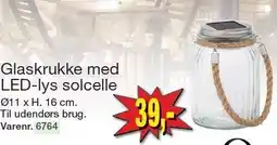 Harald Nyborg Glaskrukke med LED-lys solcelle tilbud