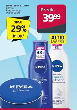 Fleggaard Nivea Lotion el. Creme tilbud