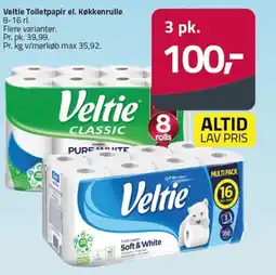 Fleggaard Veltie Toiletpapir el. Køkkenrulle tilbud