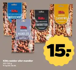 Netto KiMs nødder eller mandler tilbud