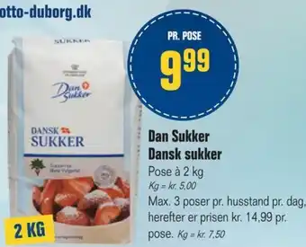 Otto Duborg Dan sukker Dansk Sukker 2 Kg tilbud