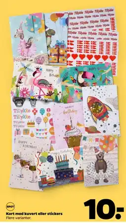 Netto Kort med kuvert eller stickers tilbud