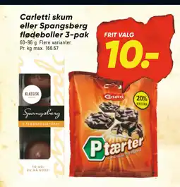 Bilka Carletti skum eller Spangsberg flødeboller 3-pak tilbud