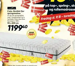 Bilka Nordisk Fjer springmadras tilbud