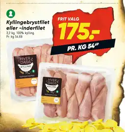 Bilka Kyllingebrystfilet eller -inderfilet tilbud