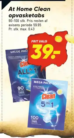 Bilka At Home Clean opvasketabs tilbud