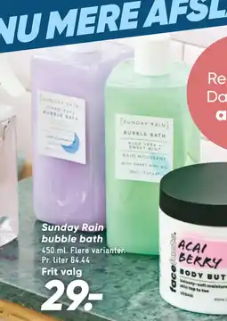 Bilka Sunday Rain bubble bath tilbud