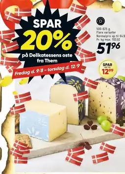 Bilka SPAR 20% på Delikatessens oste fra Them tilbud
