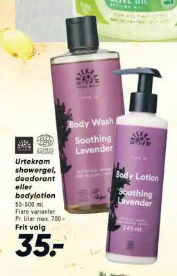 Bilka Urtekram showergel, deodorant eller bodylotion tilbud