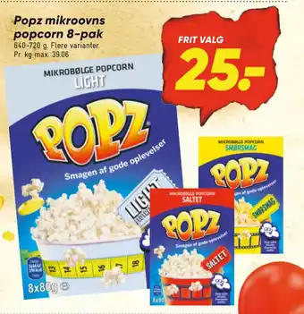 Bilka Popz mikroovns popcorn 8-pak tilbud