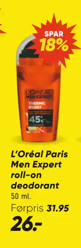 Bilka L’Oréal Paris Men Expert roll-on deodorant tilbud