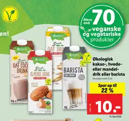 Lidl Økologisk kakao-, hvede- eller mandeldrik eller barista tilbud