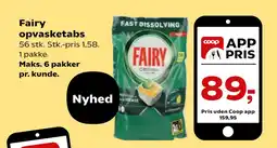 Kvickly Fairy opvasketabs tilbud