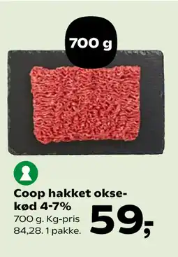 Kvickly Coop hakket okse kød 4-7% tilbud