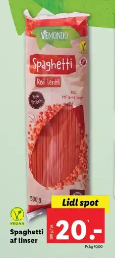 Lidl Spaghetti af linser tilbud