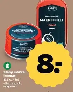 Netto Sæby makrel i tomat tilbud