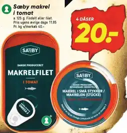 Bilka Sæby makrel i tomat - 4 DÅSER tilbud