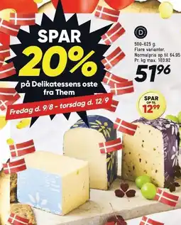 Bilka SPAR 20% på Delikatessens oste fra Them tilbud