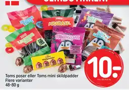 REMA 1000 Toms poser eller Toms mini skildpadder Flere varianter 48-80 g tilbud