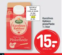 REMA 1000 Karolines Køkken piskefløde ½ liter tilbud