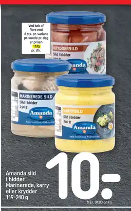 Amanda sild i bidder Marinerede, karry eller krydder 119-240 g