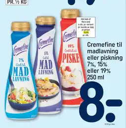 REMA 1000 Cremefine til madlavning eller piskning 7%, 15% eller 19% 250 ml tilbud