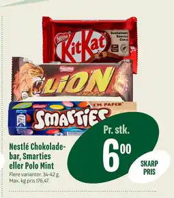 Min Købmand Nestlé Chokoladebar, Smarties eller Polo Mint tilbud