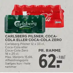 MENY CARLSBERG PILSNER, COCA COLA ELLER COCA COLA ZERO tilbud