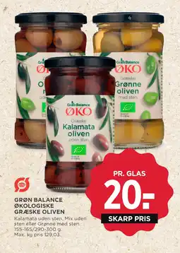 GRØN BALANCE ØKOLOGISKE GRÆSKE OLIVEN