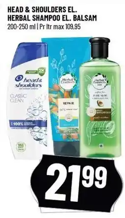 Løvbjerg HEAD & SHOULDERS EL. HERBAL SHAMPOO EL. BALSAM tilbud