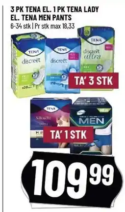 Løvbjerg 3 PK TENA EL. 1 PK TENA LADY EL. TENA MEN PANTS tilbud