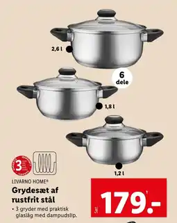Lidl LIVARNO HOME® Grydesæt af rustfrit stål tilbud