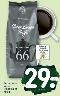 REMA 1000 Peter Larsen Kaffe blanding 66 formalet kaffe - 400g tilbud