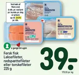 REMA 1000 Fersk fisk Laksefileter, rødspættefileter eller torskefileter tilbud