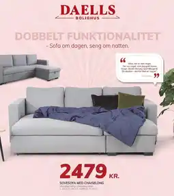 Daells Bolighus SOVESOFA MED CHAISELONG tilbud