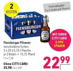 Citti Flensburger Pilsener tilbud
