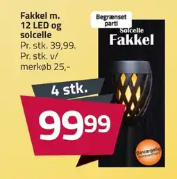 Fleggaard Fakkel m. 12 LED og solcelle tilbud