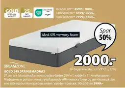 JYSK GOLD S45 SPRINGMADRAS tilbud