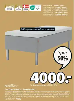 JYSK GOLD B20 MEMORY BOXMADRAS tilbud
