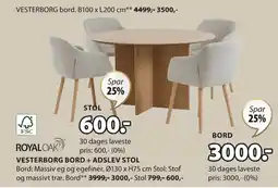 JYSK VESTERBORG BORD tilbud