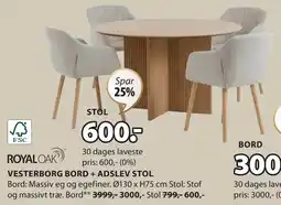 JYSK ADSLEV STOL tilbud