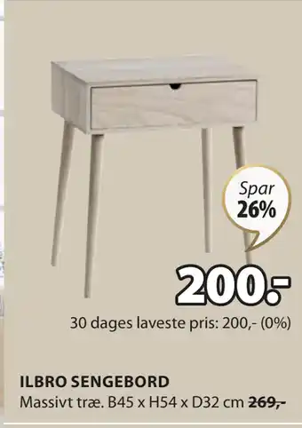 JYSK ILBRO SENGEBORD tilbud