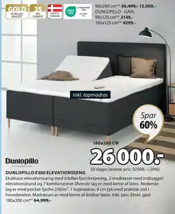 JYSK DUNLOPILLO E300 ELEVATIONSSENG tilbud