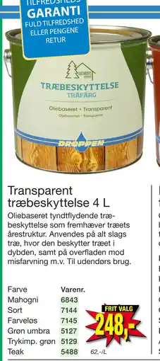Harald Nyborg Transparent træbeskyttelse 4 L tilbud
