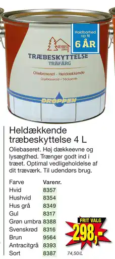 Harald Nyborg Heldækkende træbeskyttelse 4 L tilbud