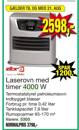 Harald Nyborg Laserovn med timer 4000 W tilbud