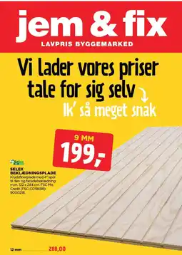 jem & fix SELEX BEKLÆDNINGSPLADE tilbud